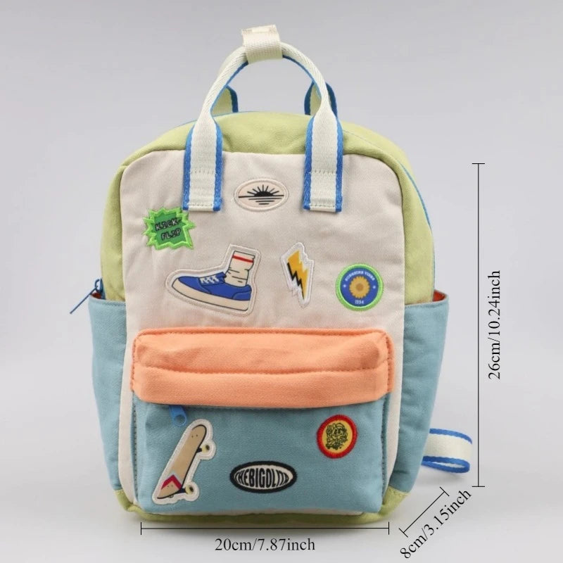 Kids Lightweight Canvas Toddler Backpack With Stickers and Stamps