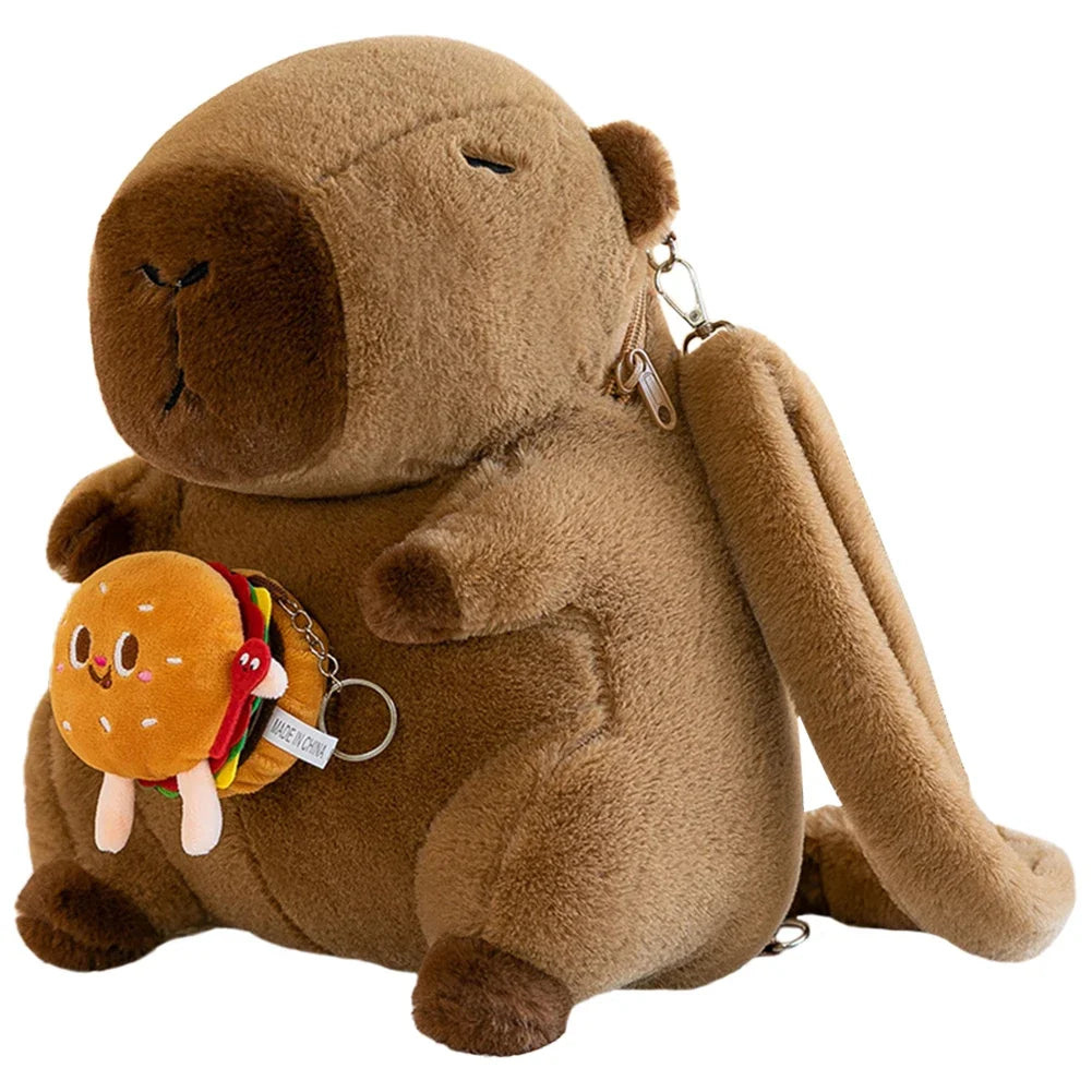 Capybara Plush Backpack with Your Choice of Plush Toy