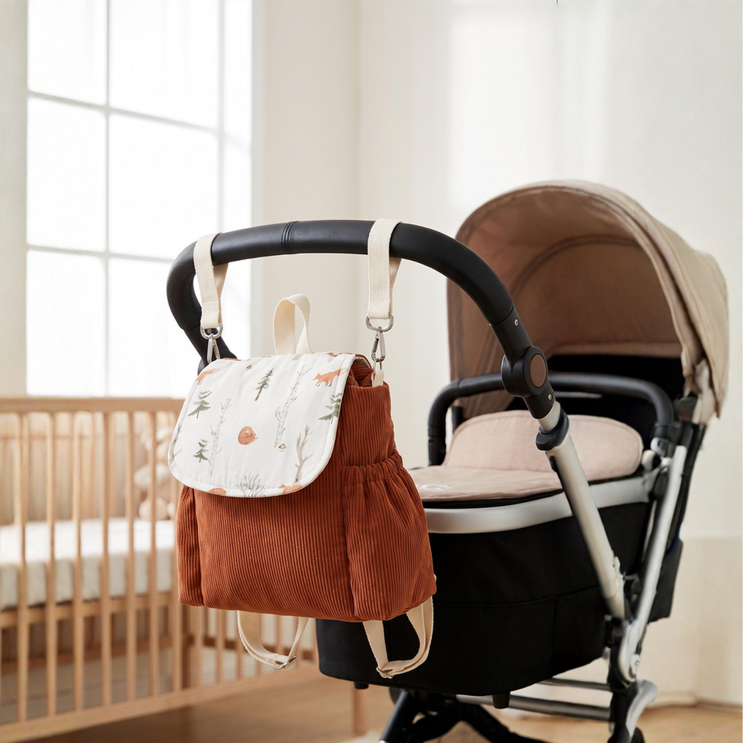 Corduroy Pram & Toddler Backpack | Woodland Collection
