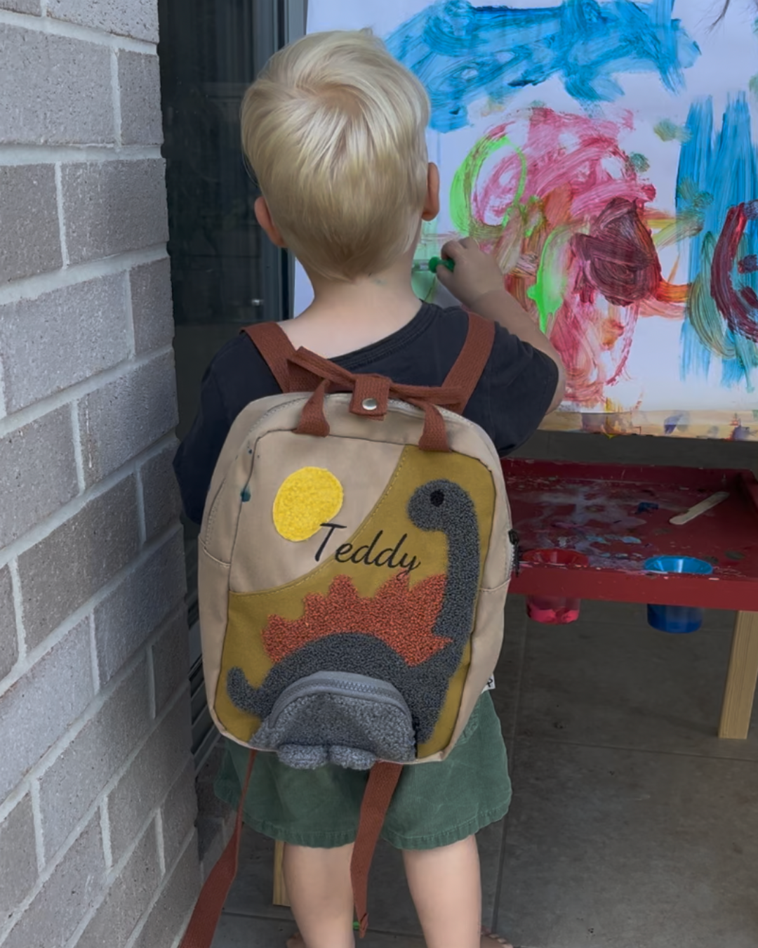 Personalised Dinosaur Kids Backpack – Custom Embroidered Name | Toddler & Kindy Bag