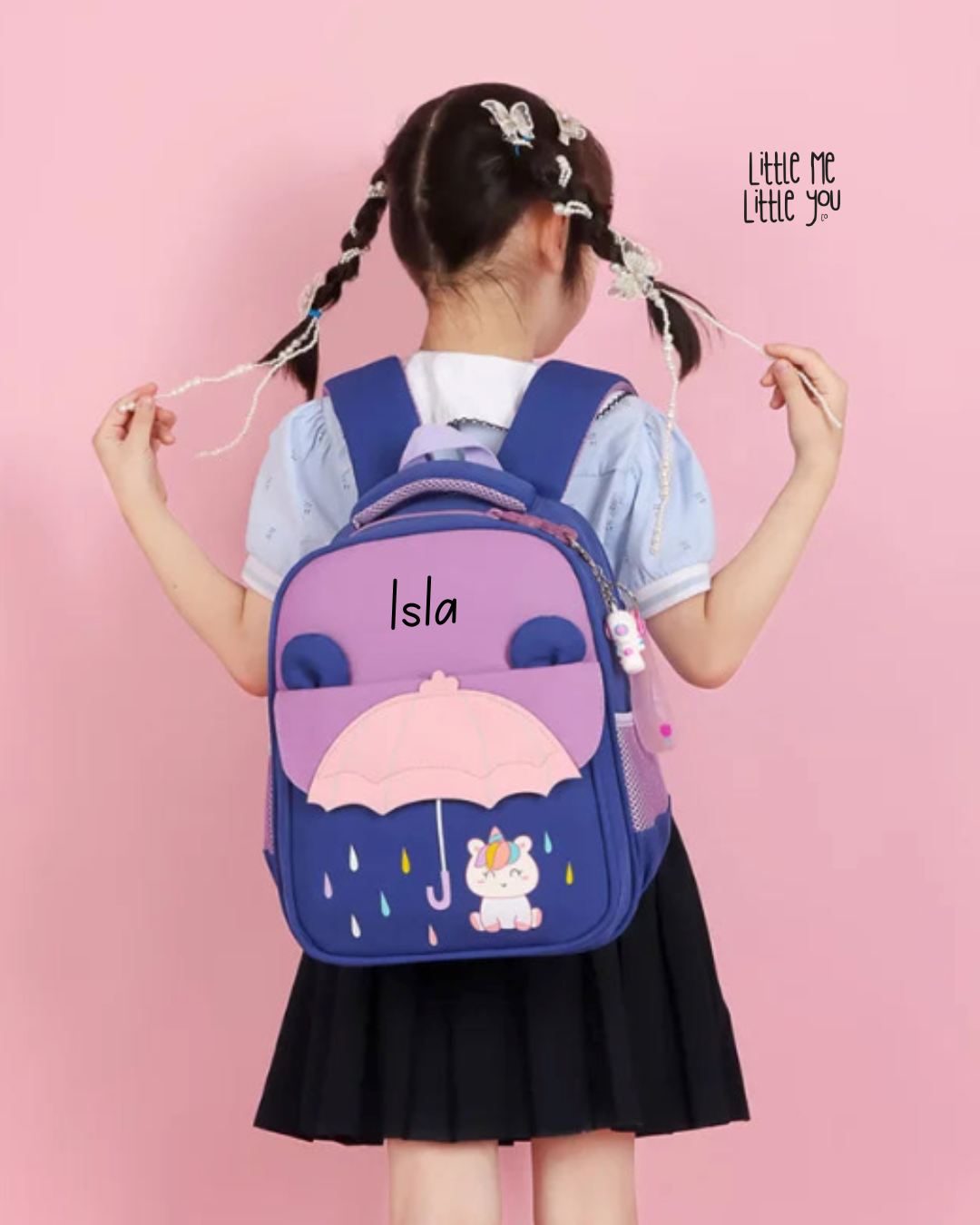 Personalised Embroidery Name Kids School Bag – Cartoon Kindy Backpack