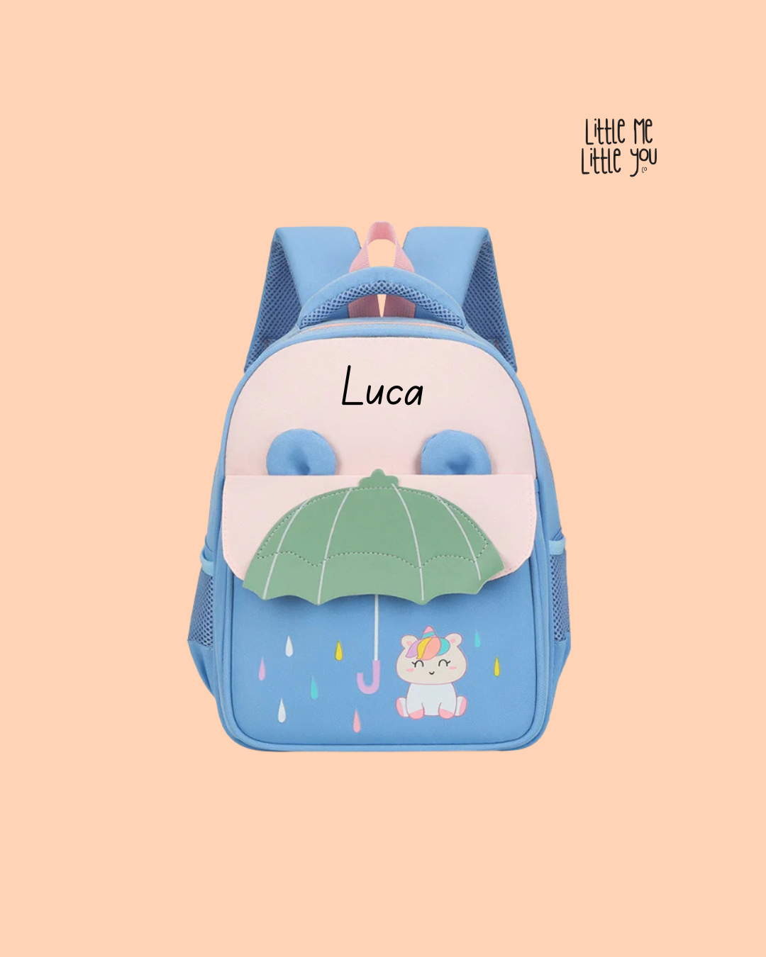 Personalised Embroidery Name Kids School Bag – Cartoon Kindy Backpack