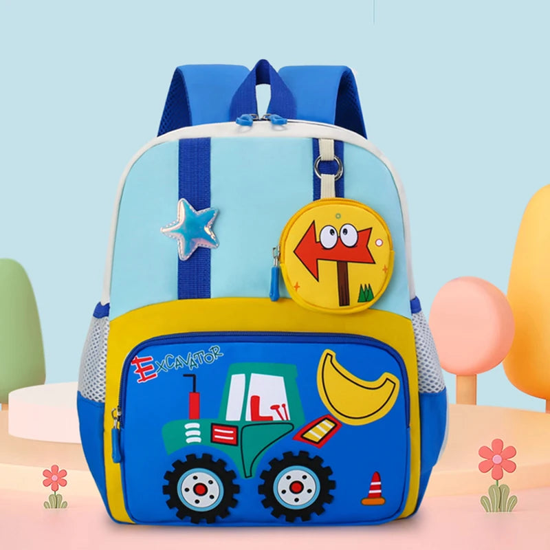 Cartoon Engineering Vehicle Backpack