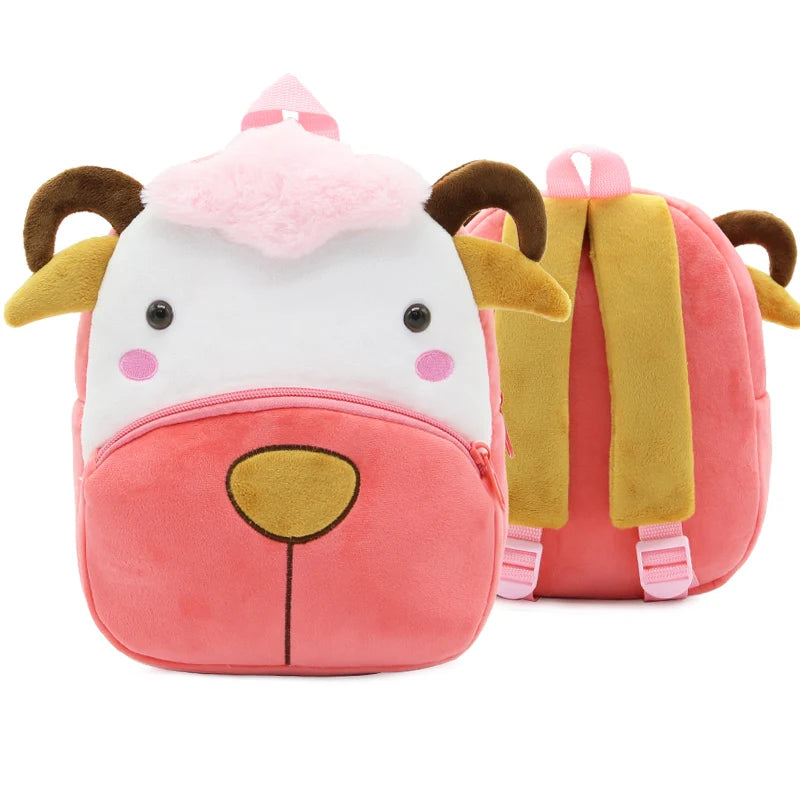 Plush Cartoon Zoo Animals Kids Backpack