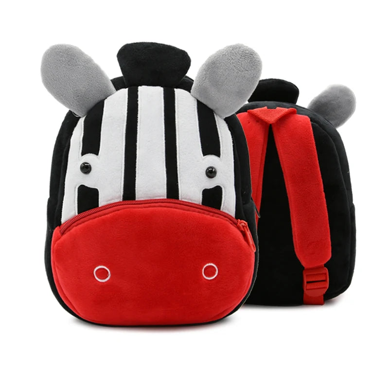 Plush Cartoon Zoo Animals Kids Backpack