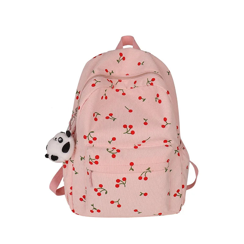 Custom Cute Kids Backpack – Personalised Name | Floral Nylon Adventure Bag