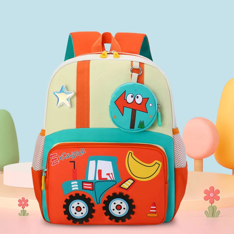 Cartoon Engineering Vehicle Backpack