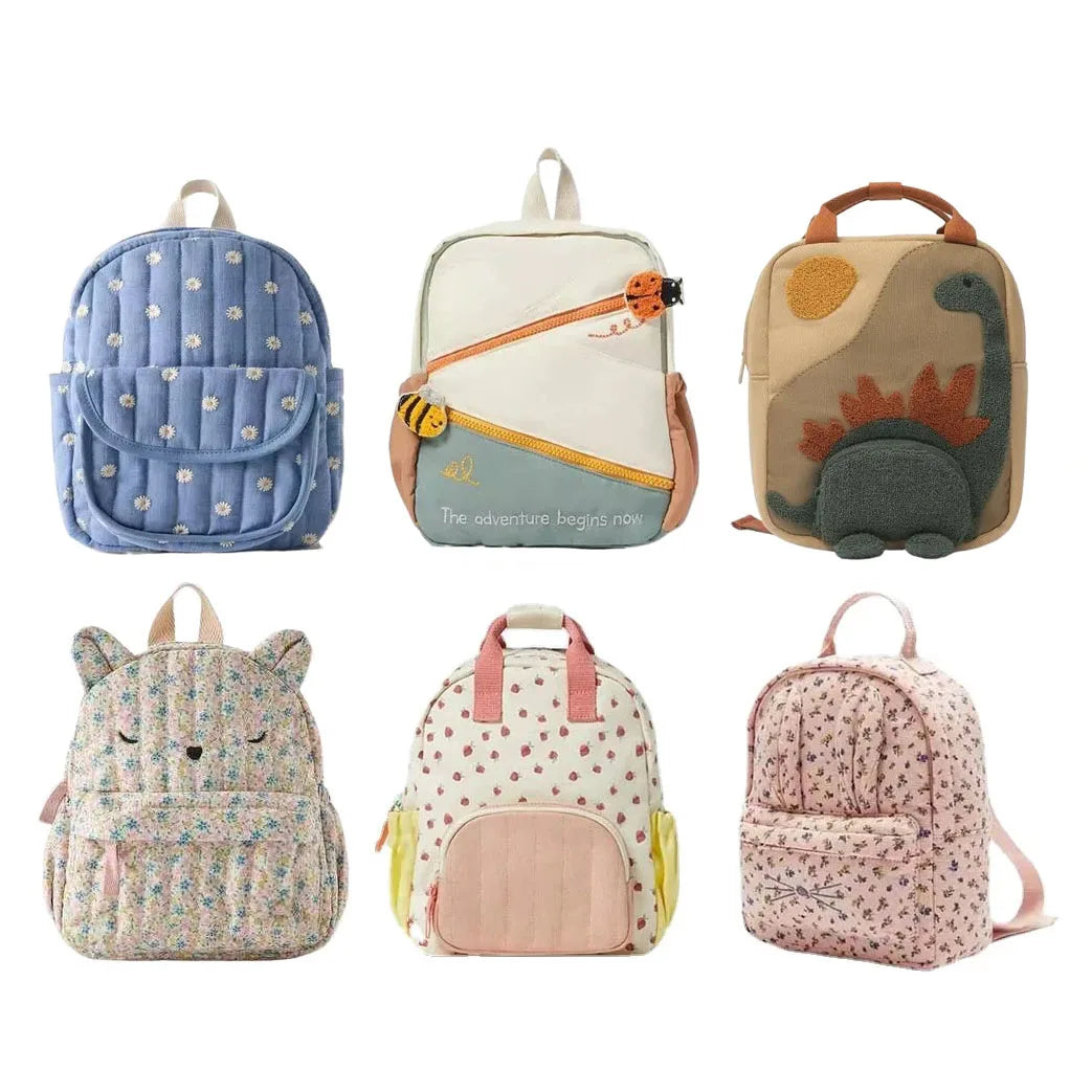 Kids Backpack in Cat's, Daisy, Strawberries & Bee's