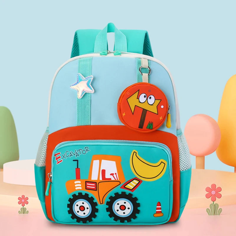 Cartoon Engineering Vehicle Backpack