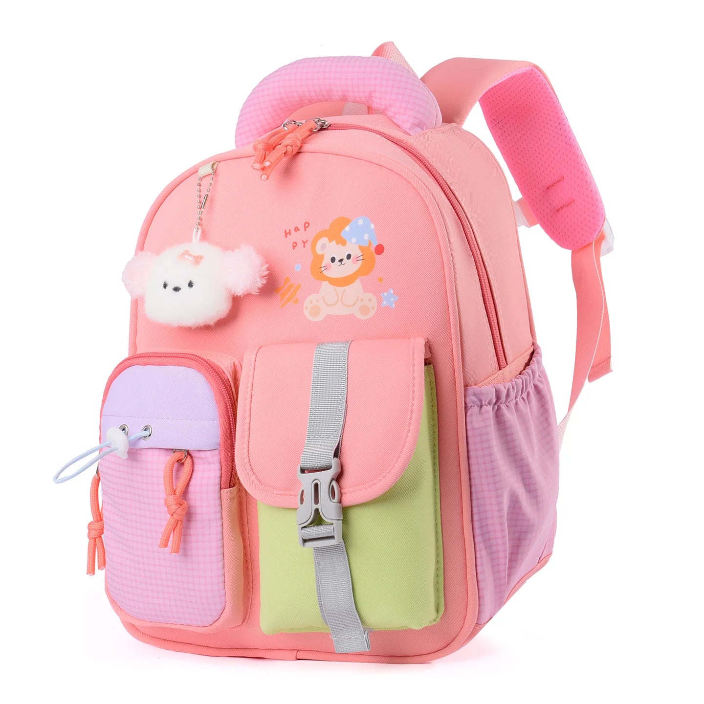 Water Resistant Lion Backpack with Plush Cloud Charm