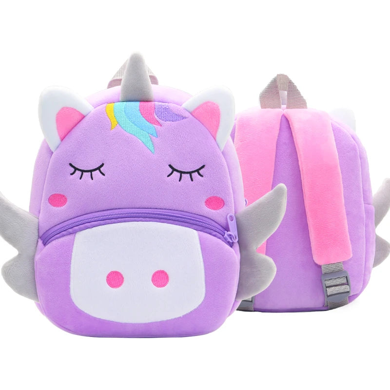 Plush Cartoon Zoo Animals Kids Backpack