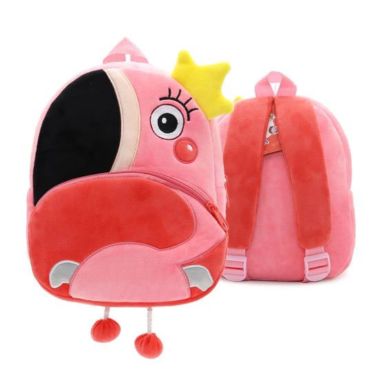 Plush Cartoon Zoo Animals Kids Backpack