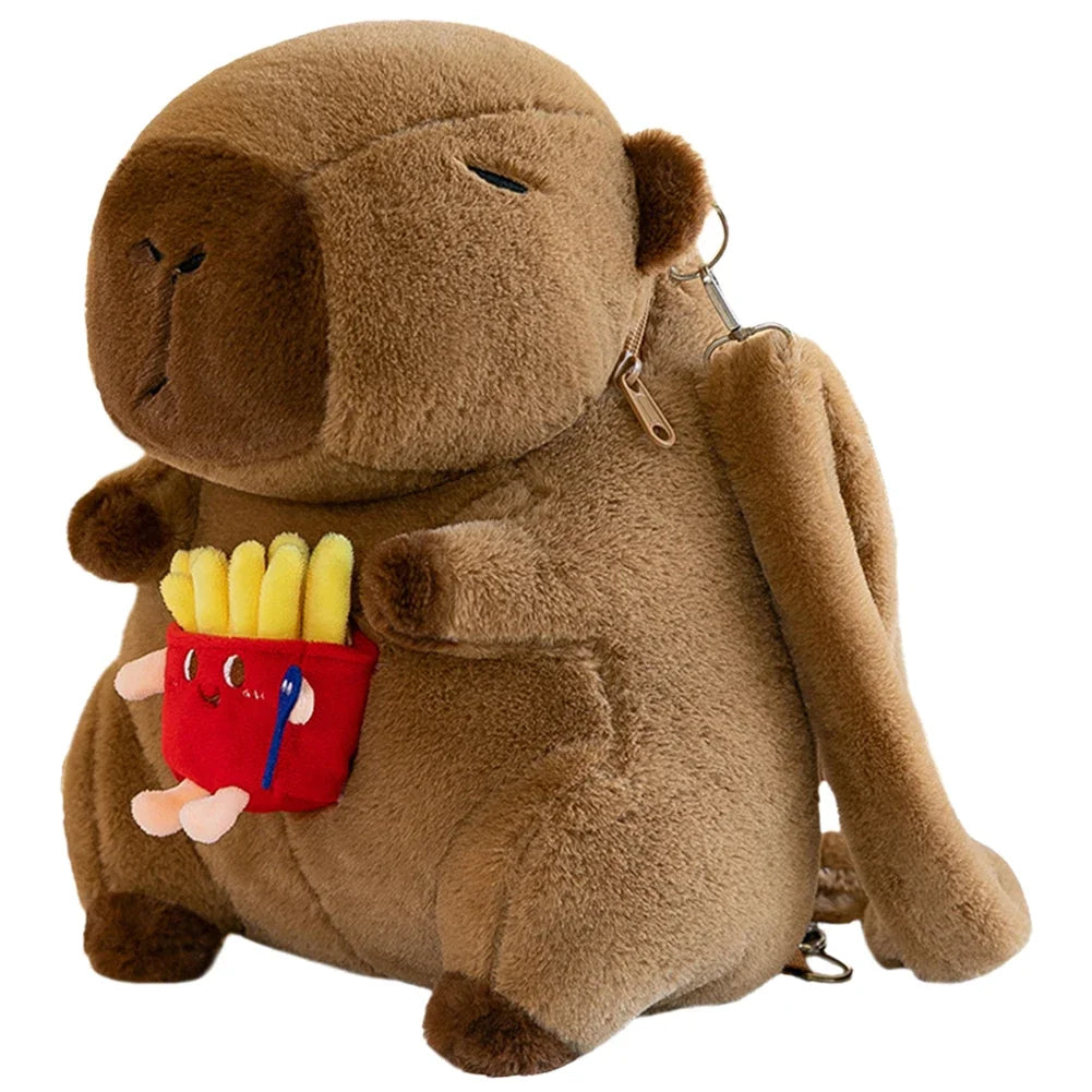 Capybara Plush Backpack with Your Choice of Plush Toy