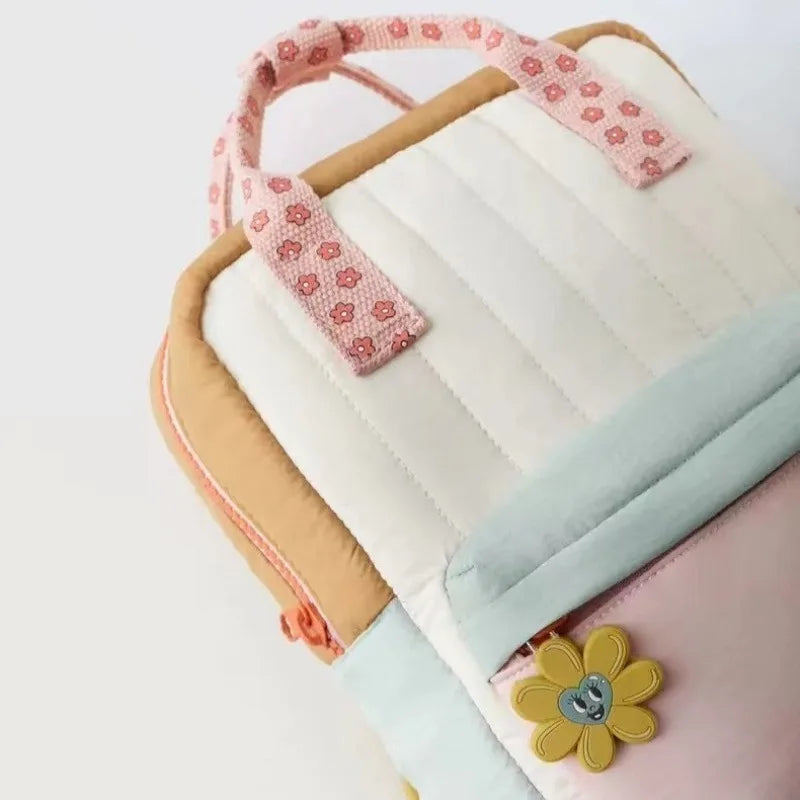 Girls Quilted Flower Toddler Backpack