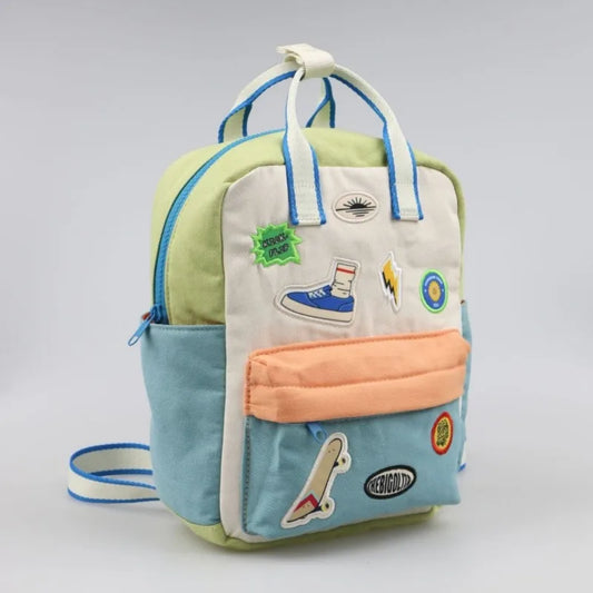 Kids Lightweight Canvas Toddler Backpack With Stickers and Stamps