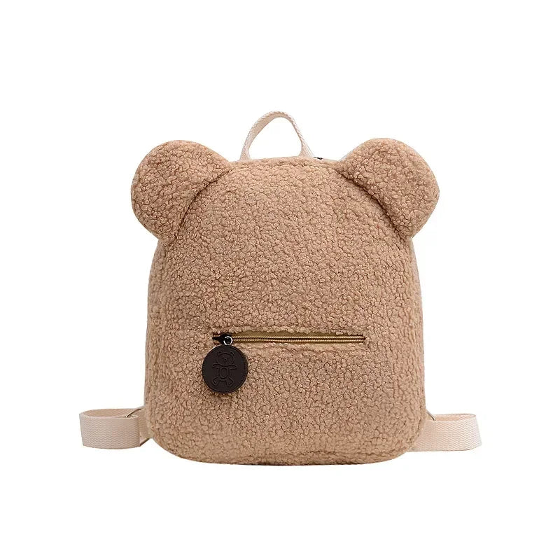 Fluffy Bear Ear Kids Backpack