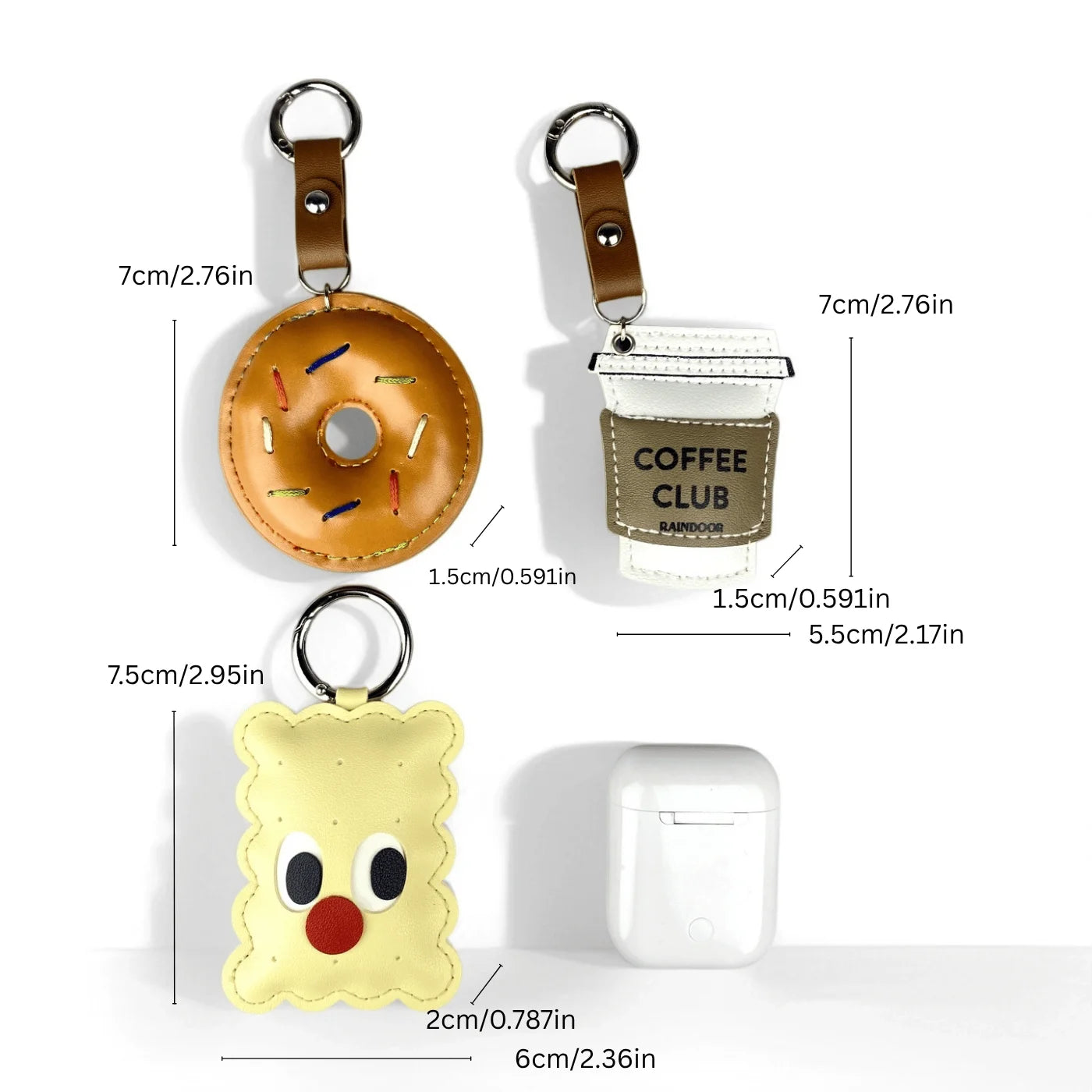Snack Bites Vegan Leather Bag Charm Set