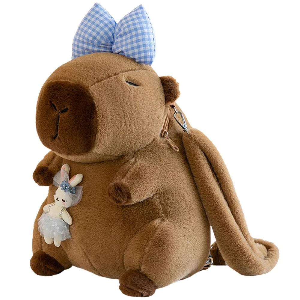 Capybara Plush Backpack with Your Choice of Plush Toy