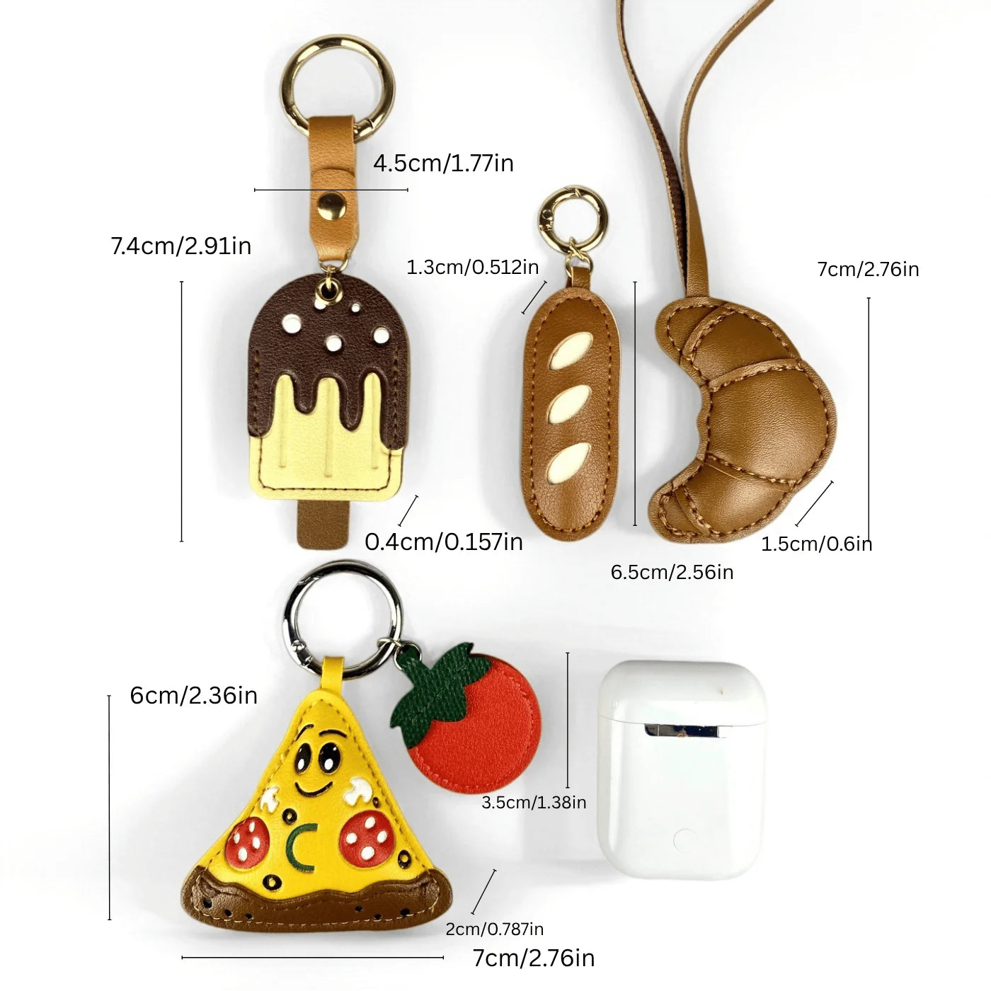 Snack Bites Vegan Leather Bag Charm Set