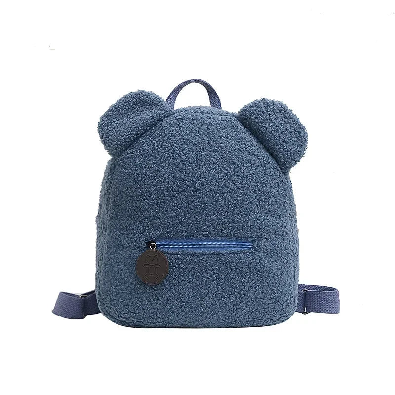 Fluffy Bear Ear Kids Backpack