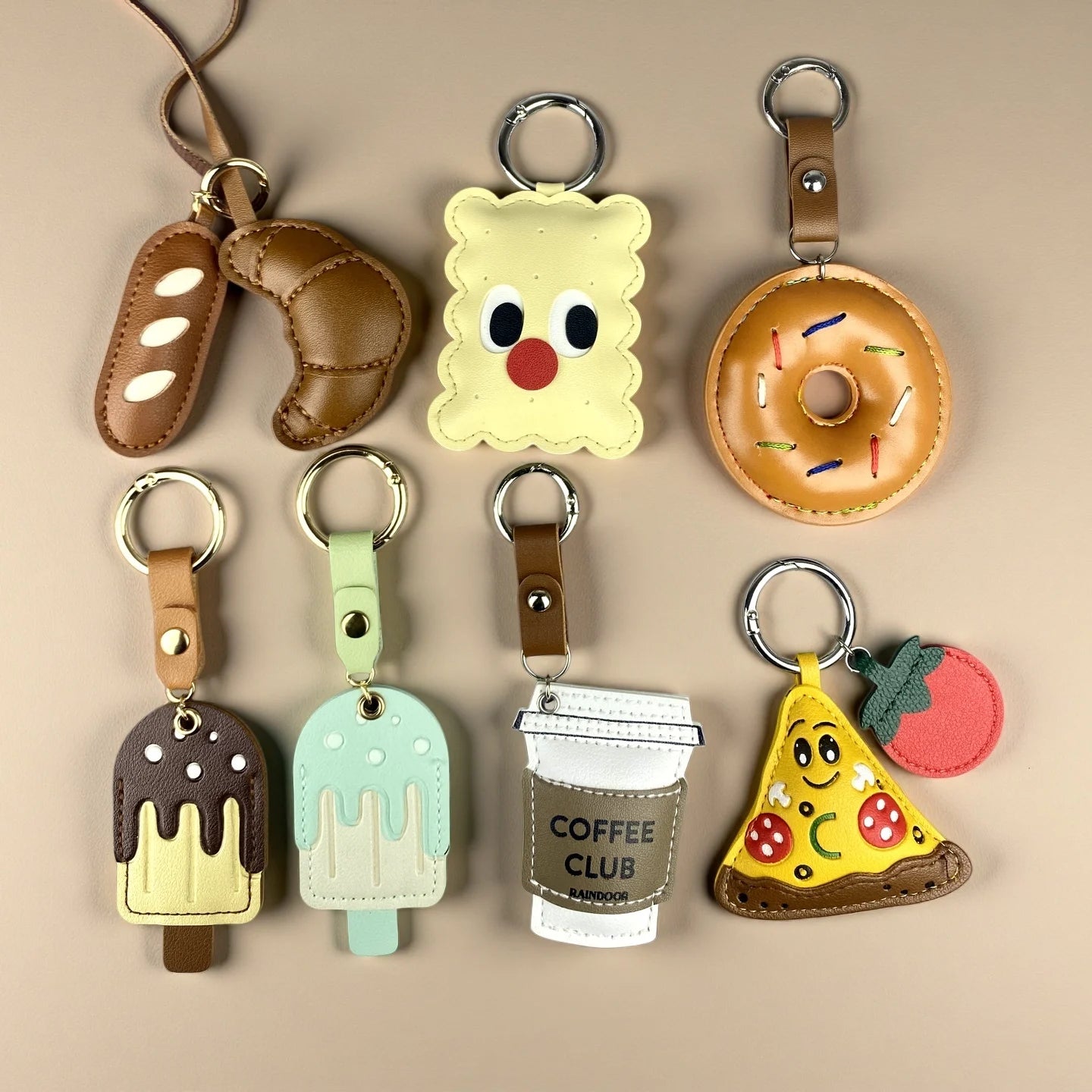 Snack Bites Vegan Leather Bag Charm Set