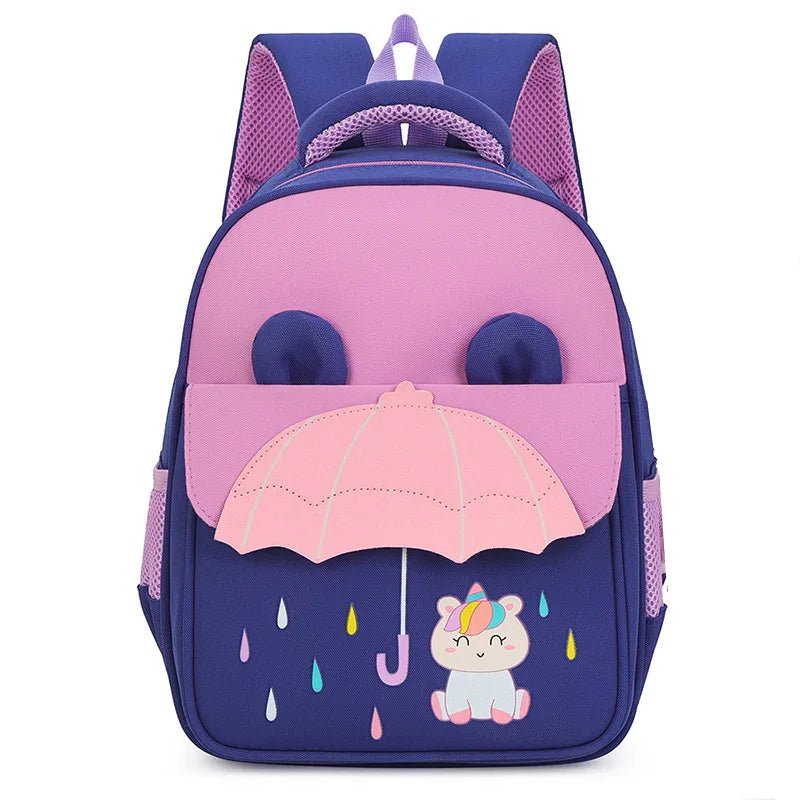 Personalised Embroidery Name Kids School Bag – Cartoon Kindy Backpack