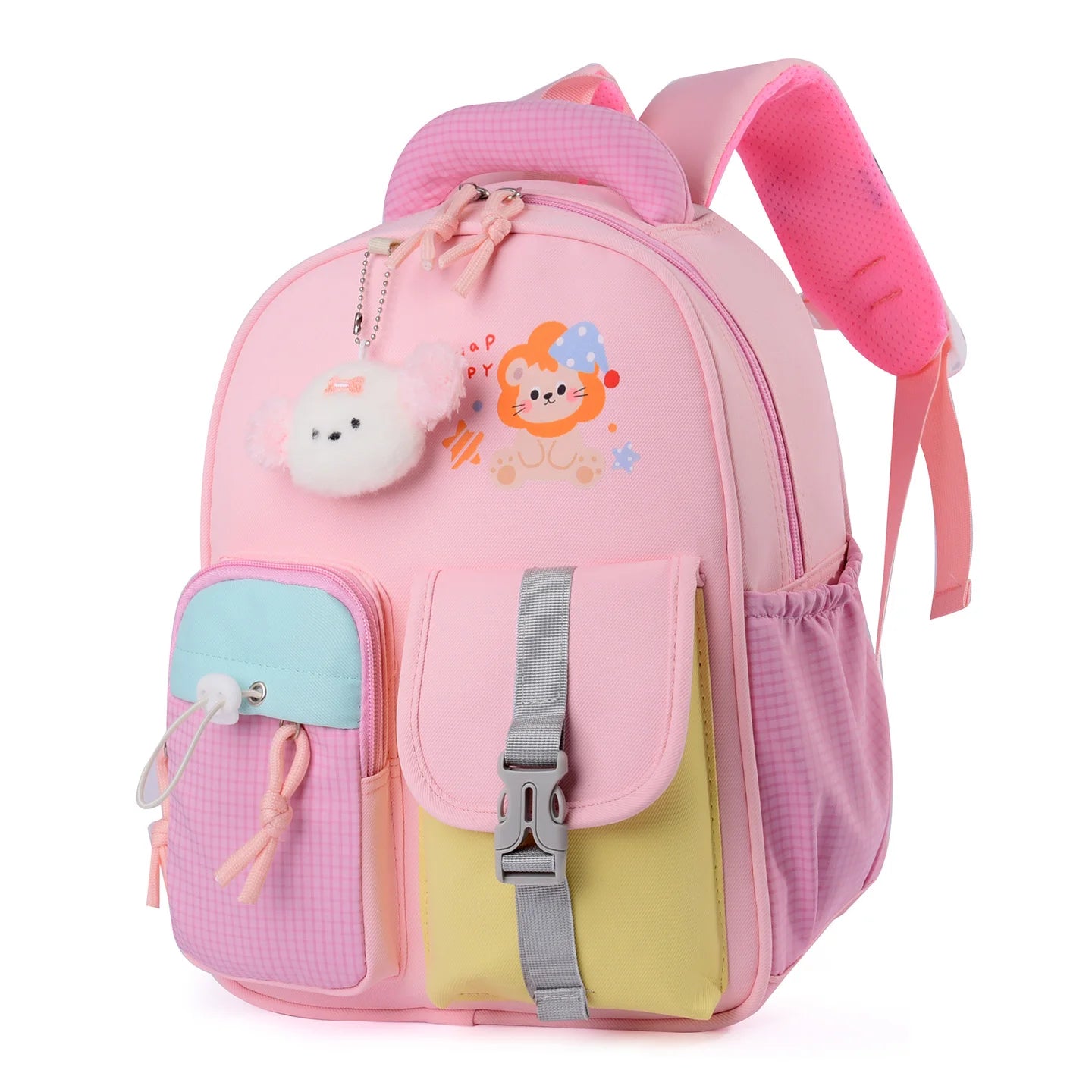 Water Resistant Lion Backpack with Plush Cloud Charm