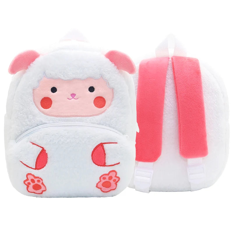 Plush Cartoon Zoo Animals Kids Backpack