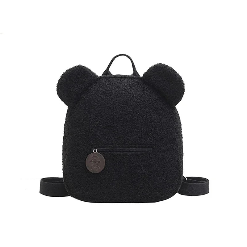 Fluffy Bear Ear Kids Backpack
