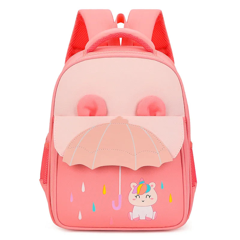 Personalised Embroidery Name Kids School Bag – Cartoon Kindy Backpack
