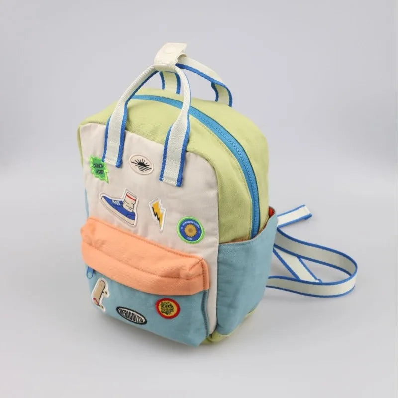 Kids Lightweight Canvas Toddler Backpack With Stickers and Stamps