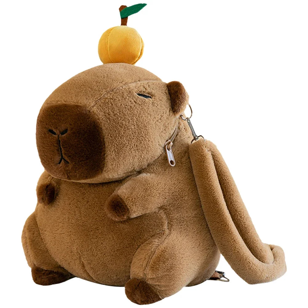 Capybara Plush Backpack with Your Choice of Plush Toy