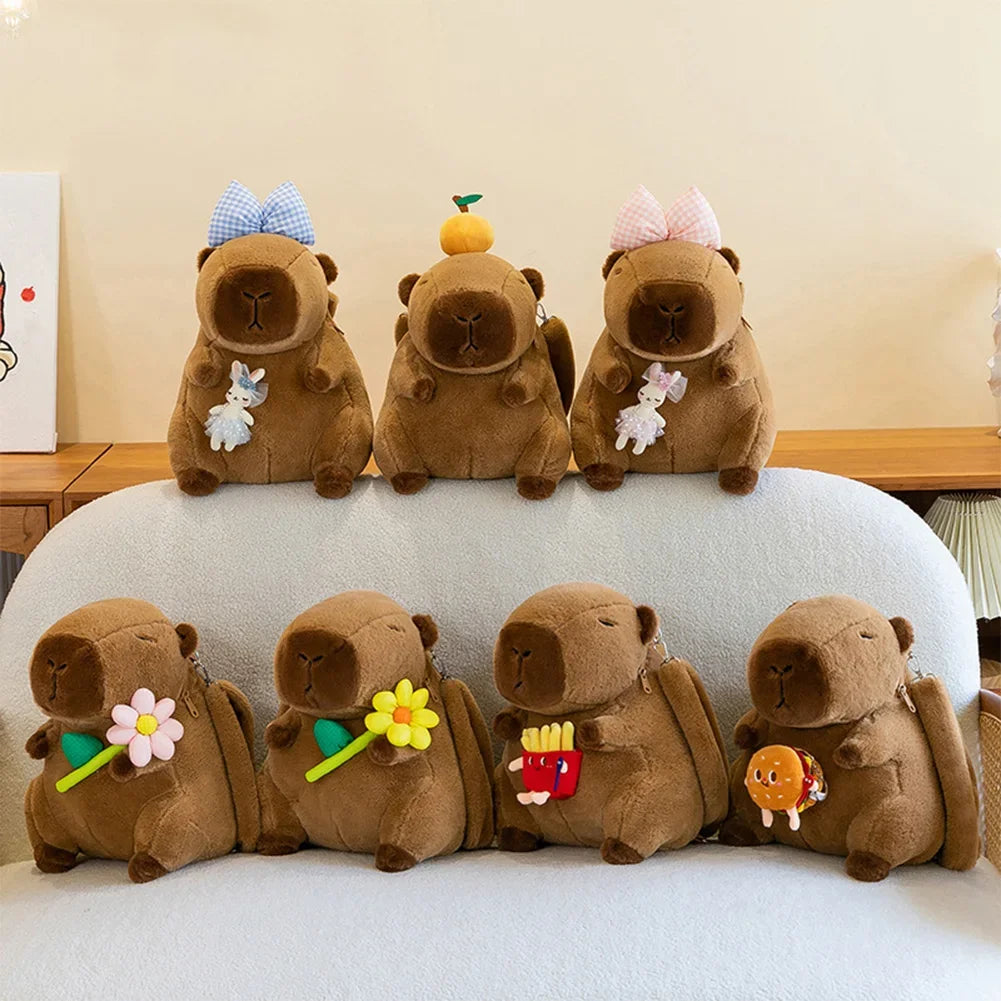 Capybara Plush Backpack with Your Choice of Plush Toy