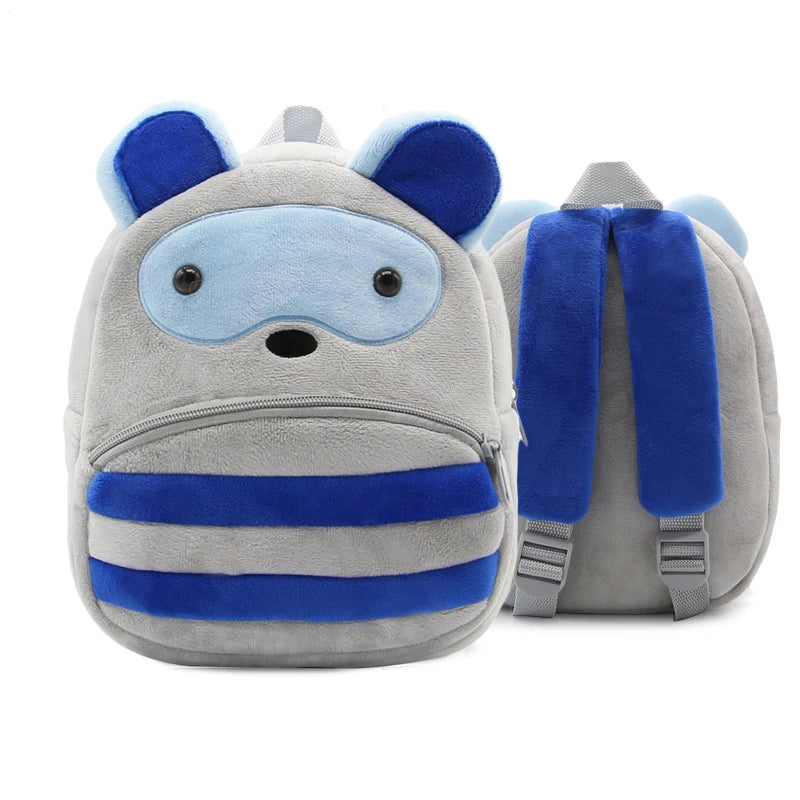 Plush Cartoon Zoo Animals Kids Backpack