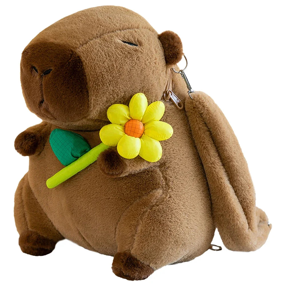 Capybara Plush Backpack with Your Choice of Plush Toy