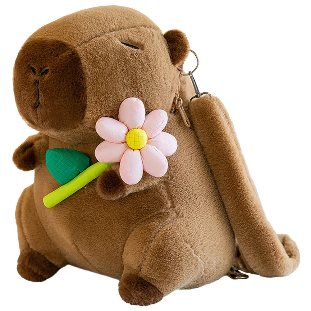 Capybara Plush Backpack with Your Choice of Plush Toy
