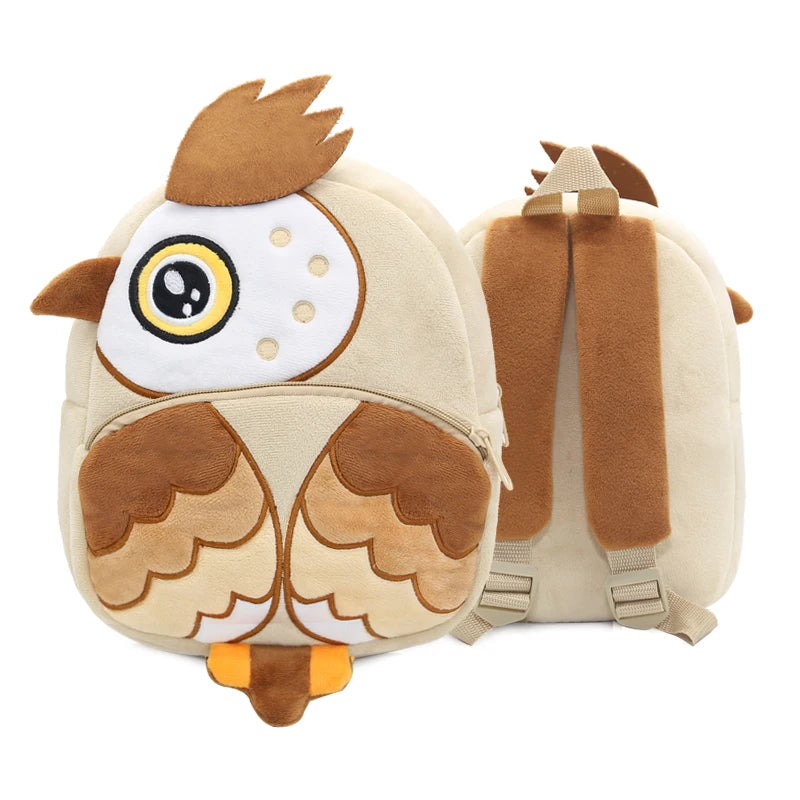 Plush Cartoon Zoo Animals Kids Backpack