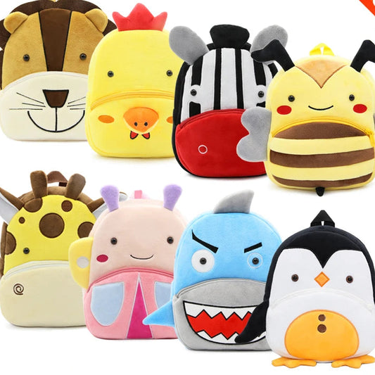 Plush Cartoon Zoo Animals Kids Backpack