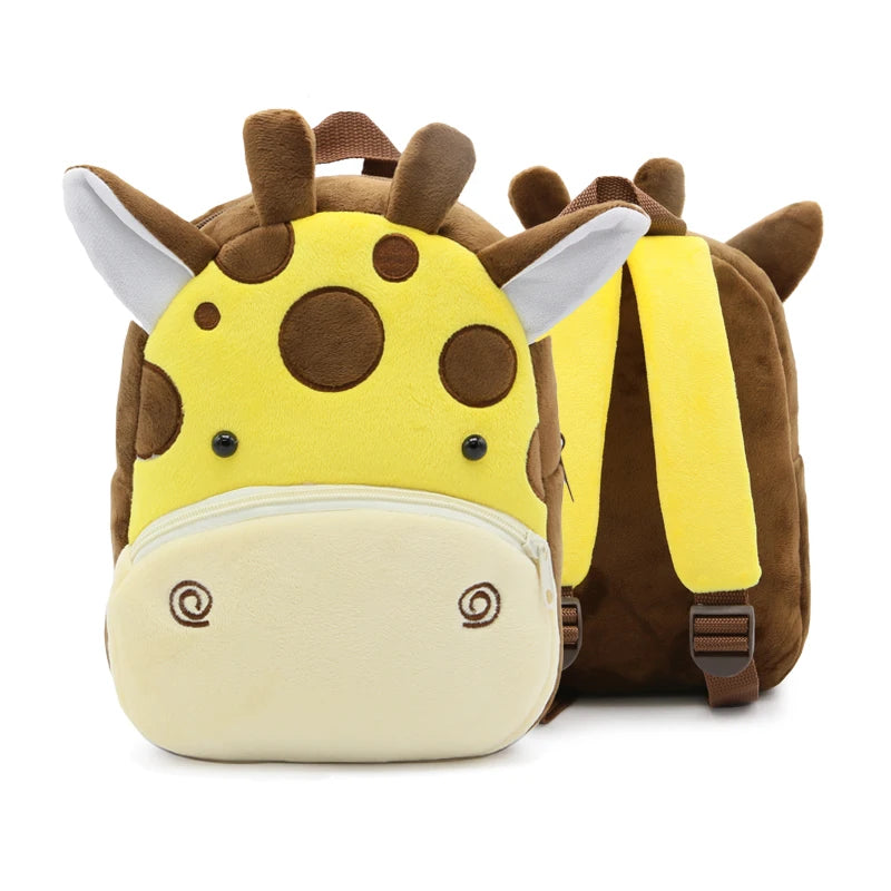 Plush Cartoon Zoo Animals Kids Backpack