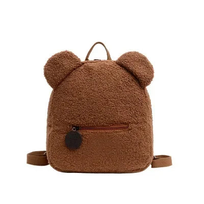 Fluffy Bear Ear Kids Backpack
