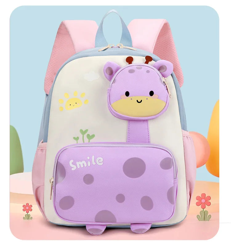 Cute Coloured Giraffe Kids Backpack
