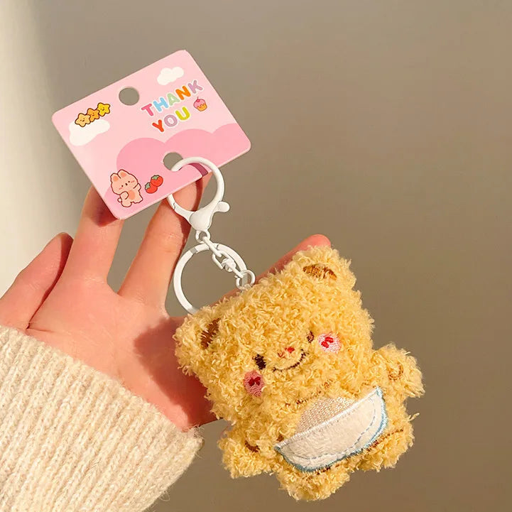 Cartoon Character Plush Bag Charm Keychain