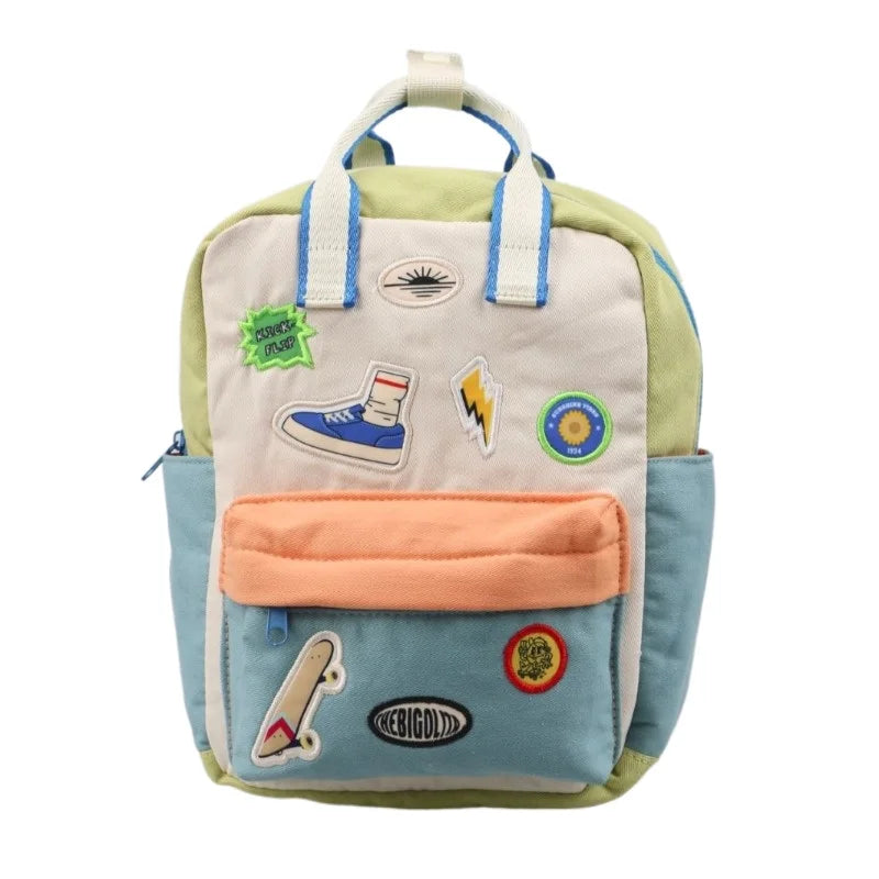 Kids Lightweight Canvas Toddler Backpack With Stickers and Stamps