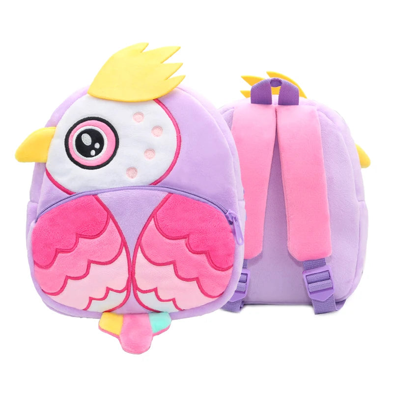 Plush Cartoon Zoo Animals Kids Backpack