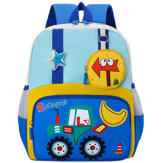 Cartoon Engineering Vehicle Backpack