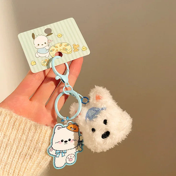 Cartoon Character Plush Bag Charm Keychain