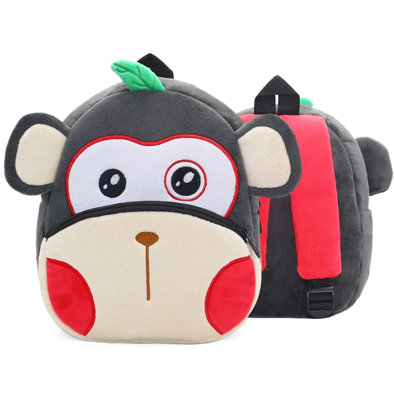 Plush Cartoon Zoo Animals Kids Backpack