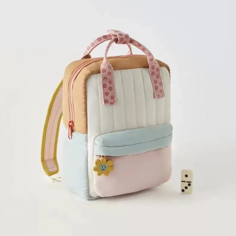 Girls Quilted Flower Toddler Backpack