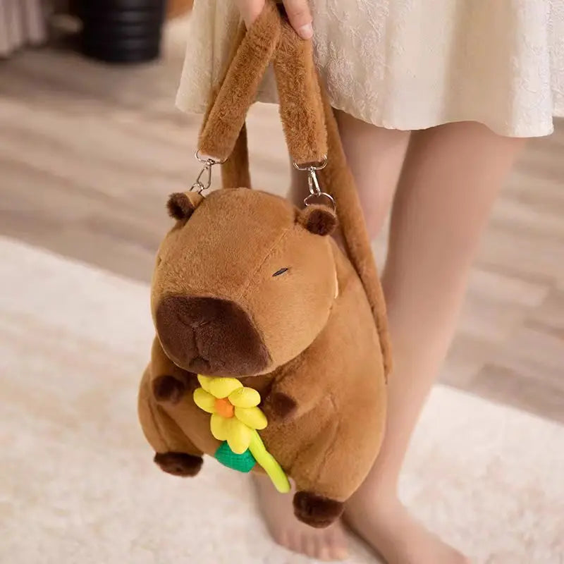 Capybara Plush Backpack with Your Choice of Plush Toy